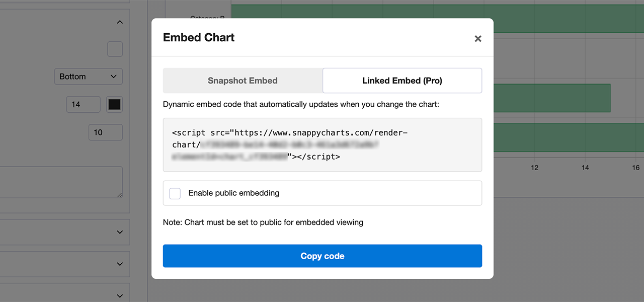 chart embed screen